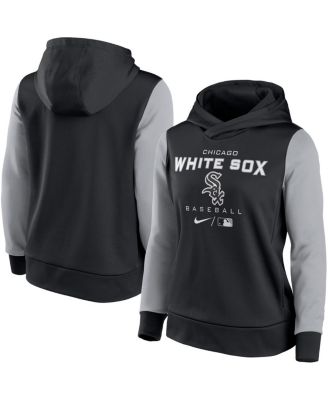 Women's Black and Gray Chicago White Sox Authentic Collection Pullover Hoodie