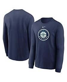 Men's Navy Seattle Mariners Alternate Logo Long Sleeve T-shirt