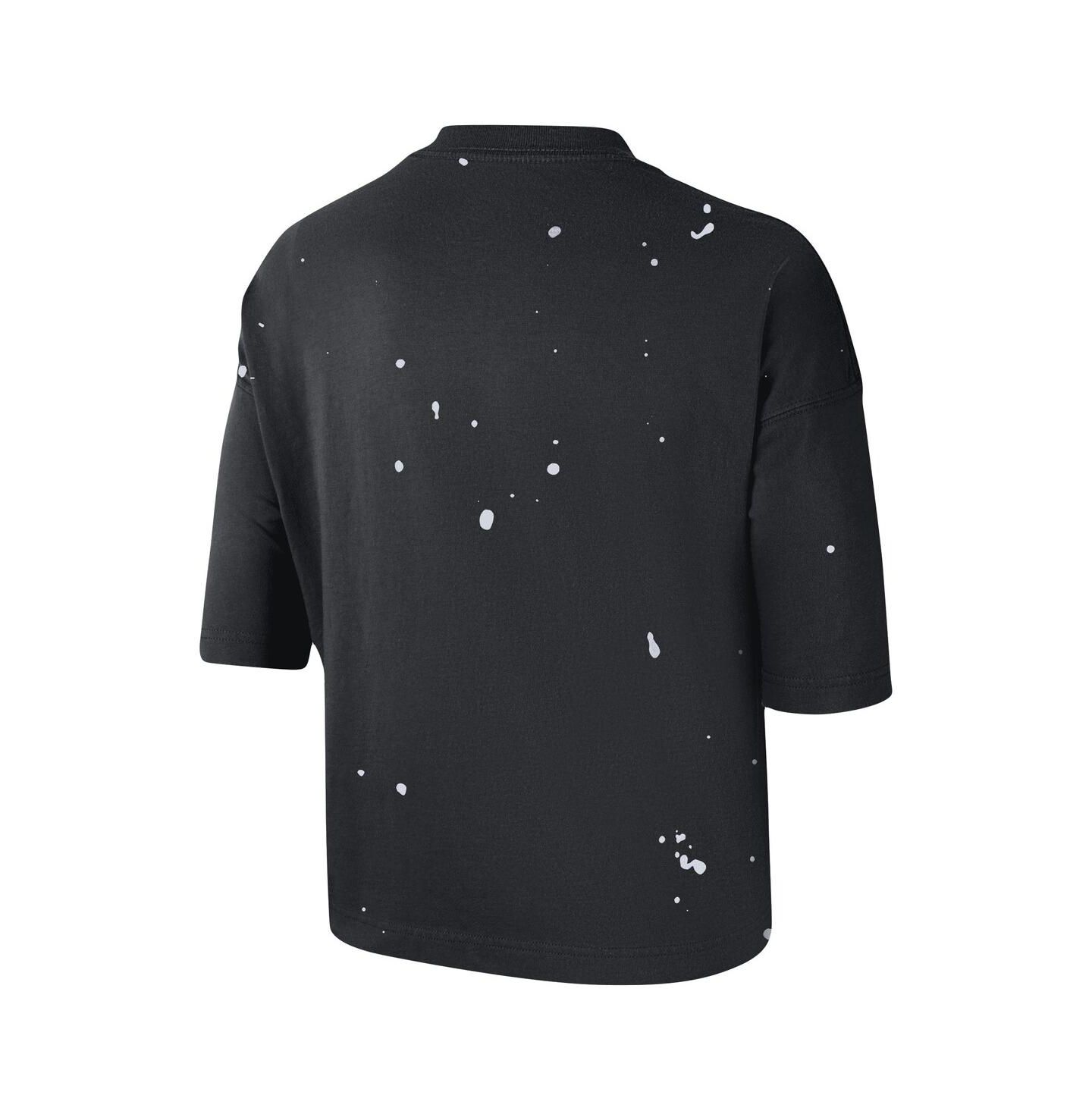 Женская футболка Nike Black Brooklyn Nets Courtside Splatter Cropped — фото 4