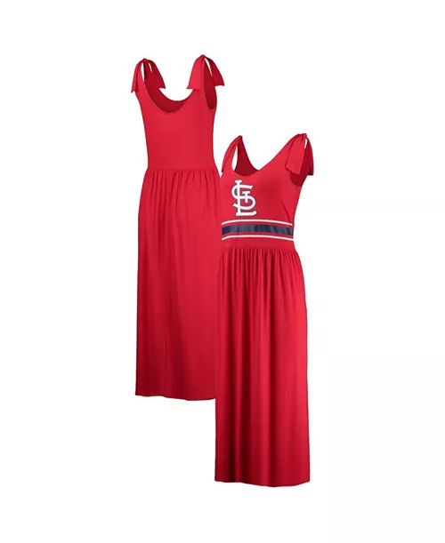 women's red st. louis cardinals game over maxi dress
