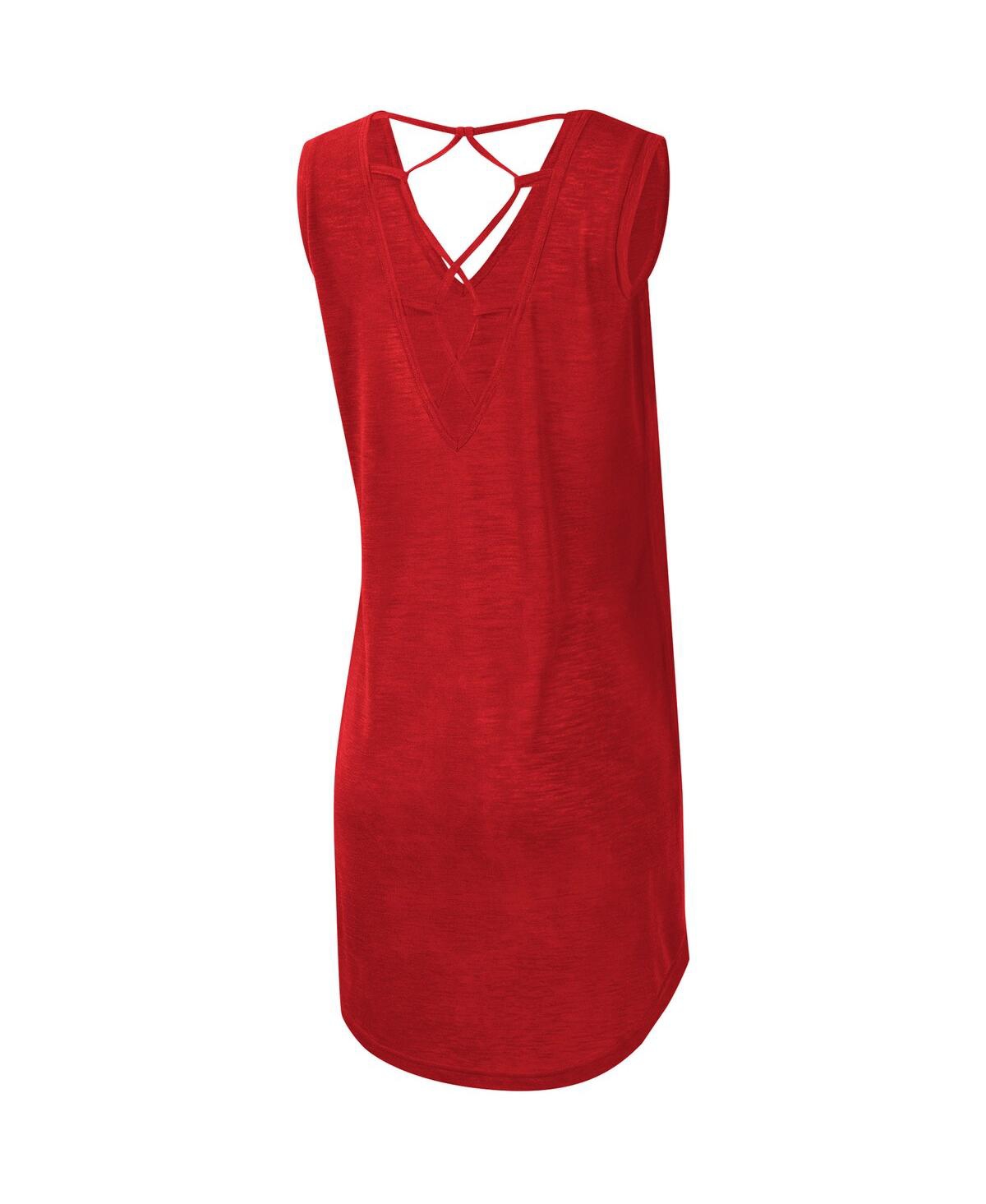 Shop G-iii 4her By Carl Banks Women's  Red Boston Red Sox Game Time Slub Beach V-neck Cover-up Dress
