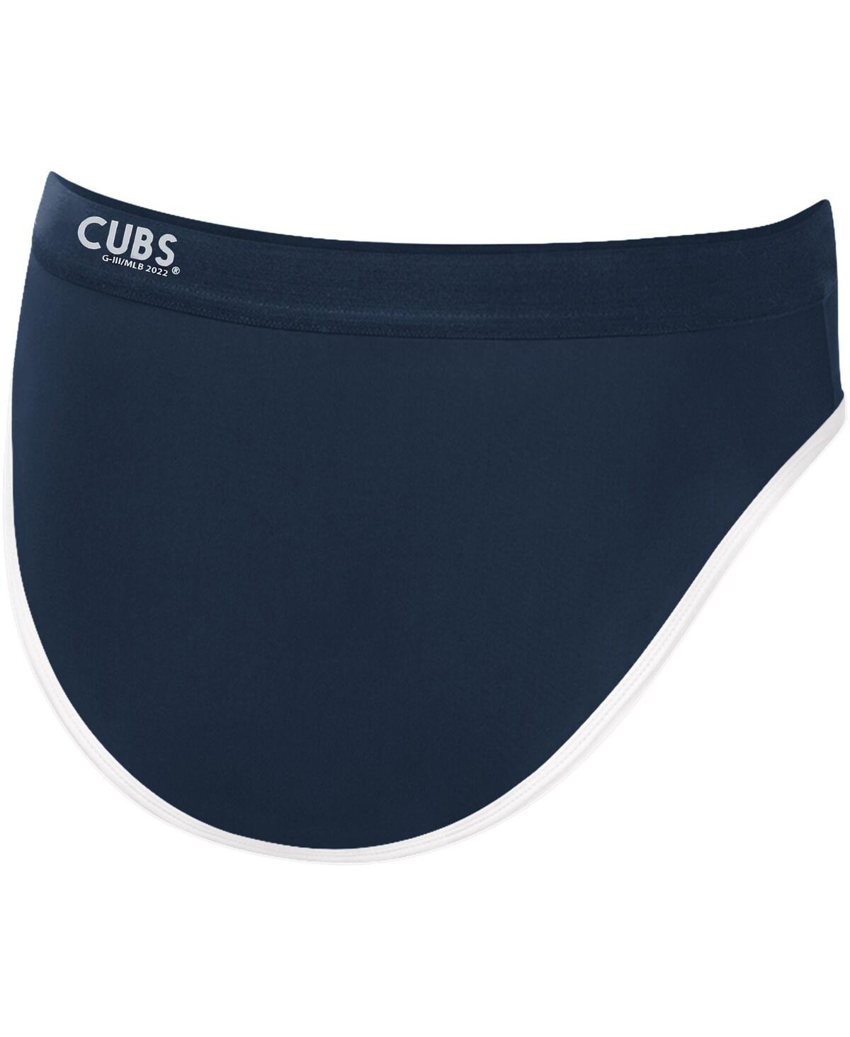Shop G-iii 4her By Carl Banks Women's  Navy Chicago Cubs Southpaw Bikini Bottom