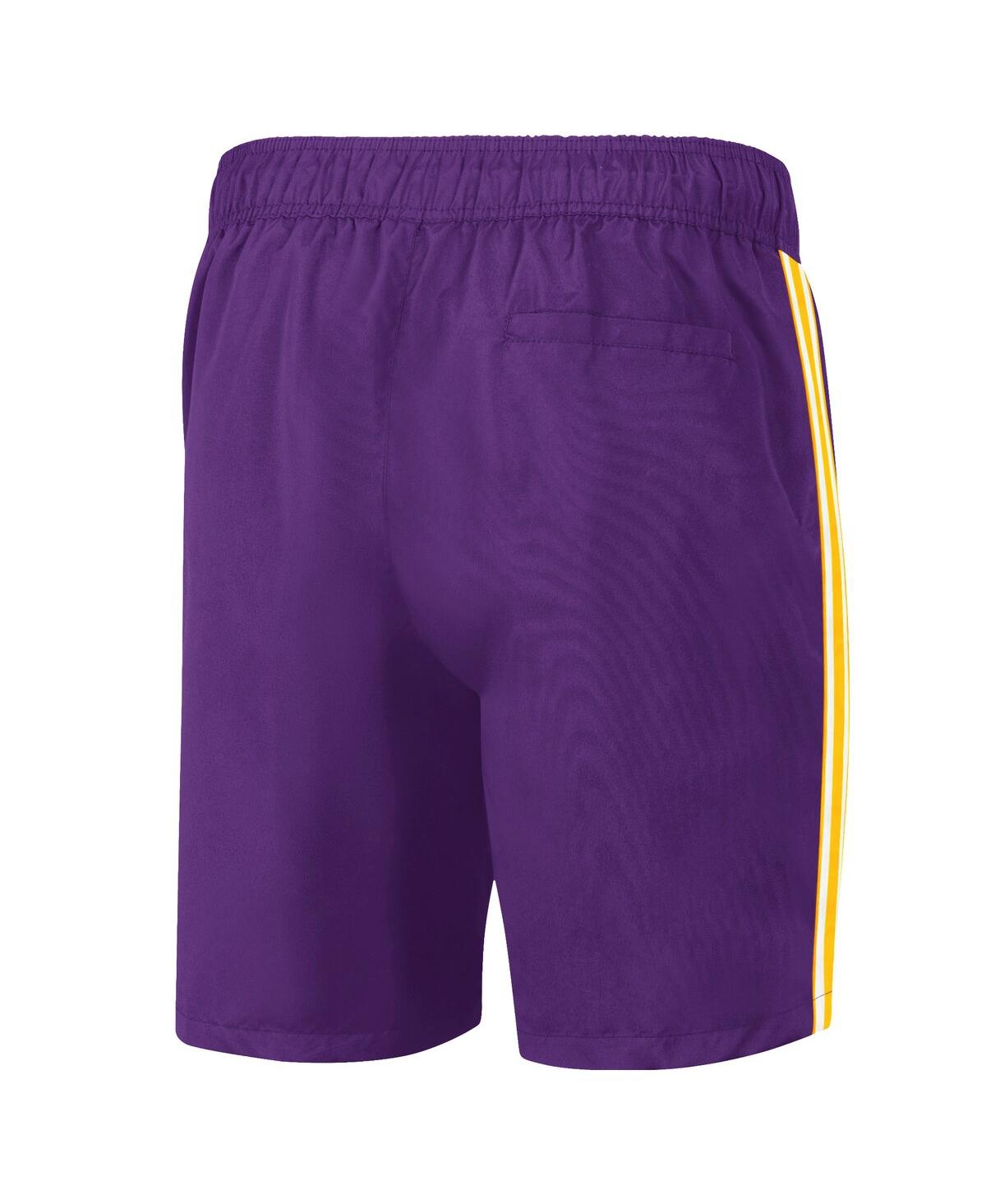 Shop G-iii Sports By Carl Banks Men's  Purple, Gold Los Angeles Lakers Sand Beach Volley Swim Shorts In Purple,gold