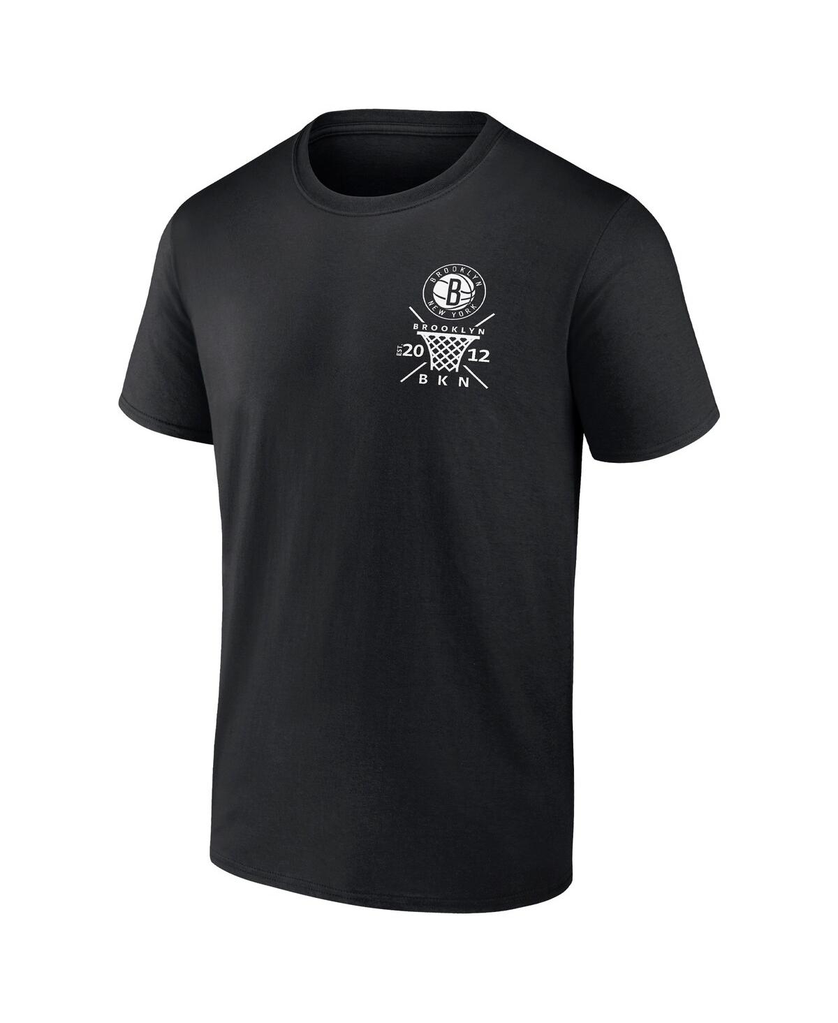 Fanatics Branded Black Brooklyn Nets Court Street Collective T-shirt In Black