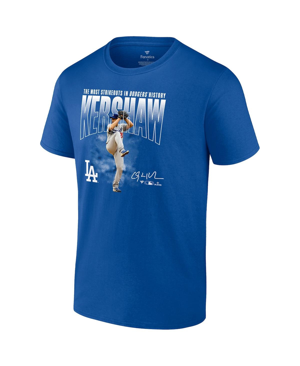 Fanatics Branded Clayton Kershaw Royal Los Angeles Dodgers Most Strikeouts T-shirt In Royal