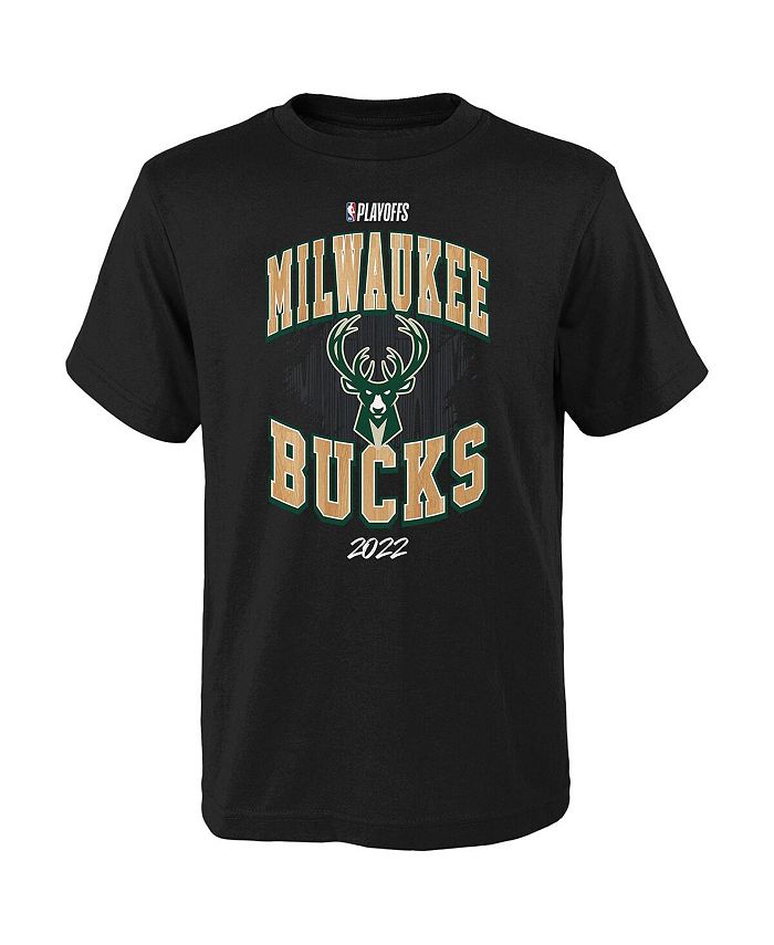 Outerstuff Youth Black Milwaukee Bucks 2022 Nba Playoffs Hype T-shirt ...