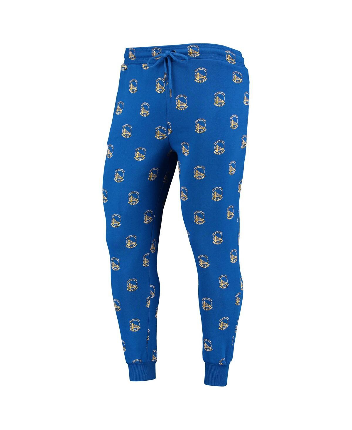 Shop The Wild Collective Men's  Royal Golden State Warriors Allover Logo Jogger Pants