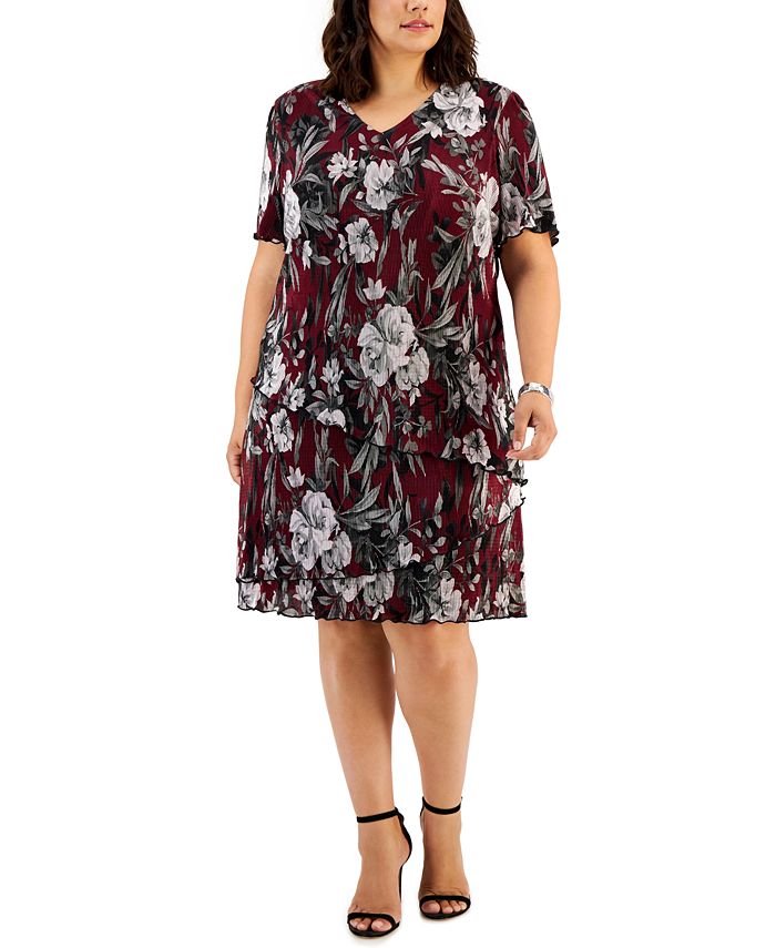 Connected Plus Size Printed Tiered Dress Macy's