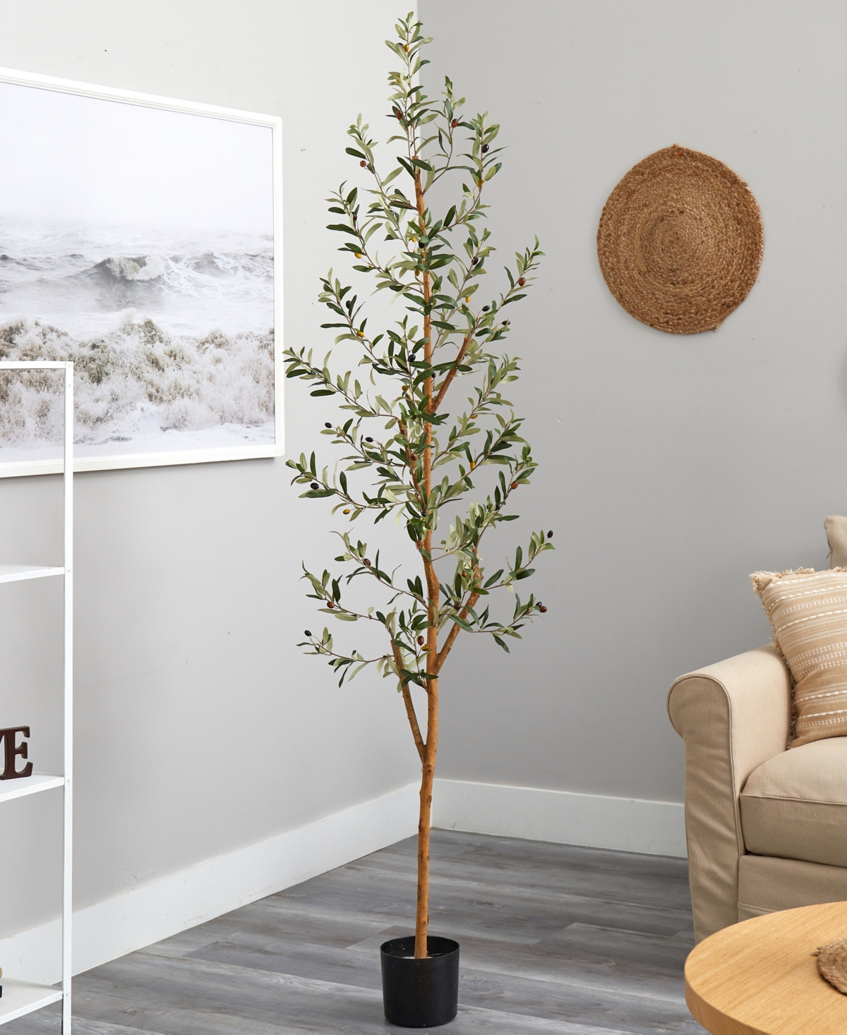 Shop Nearly Natural 82" Olive Artificial Tree In Green