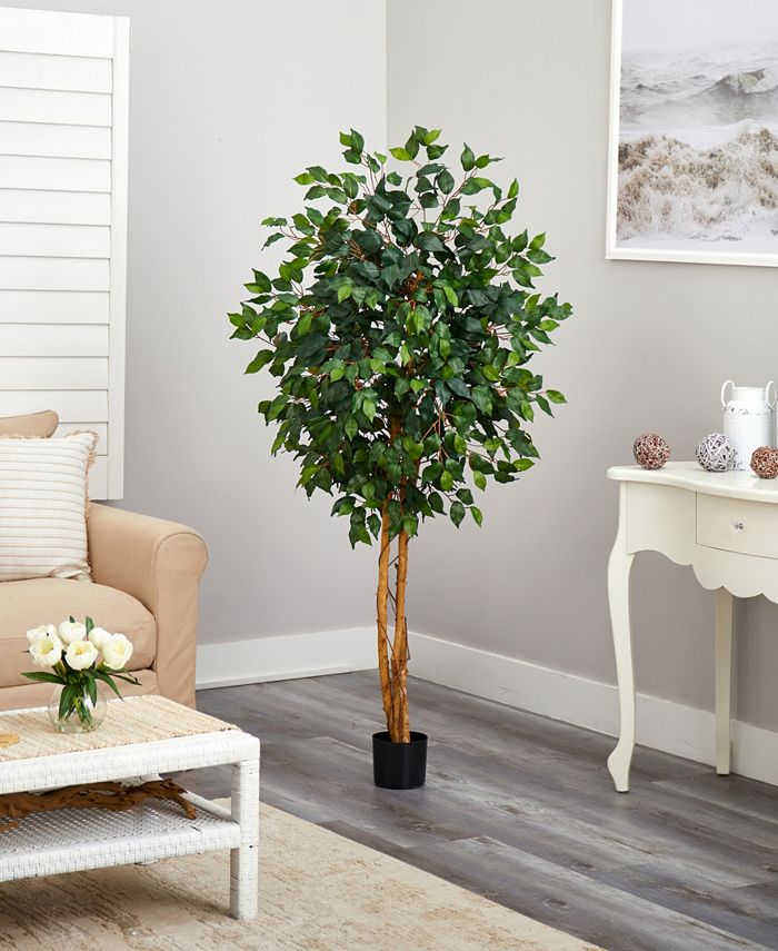 Nearly Natural 5' Artificial Ficus Tree - Macy's