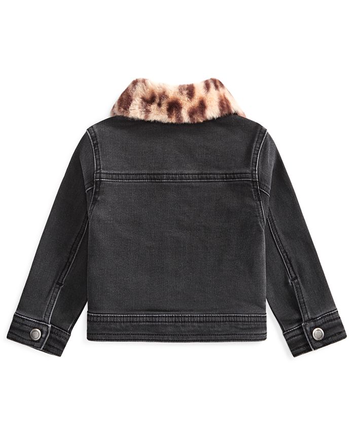 First Impressions Baby Girls Denim Jacket with FauxFur Collar, Created
