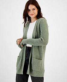 Juniors' Two-Pocket Long Sleeve Cardigan Sweater 