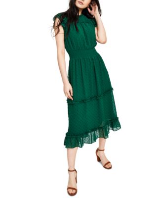 CeCe - Ruffled Swiss Dot Midi Dress