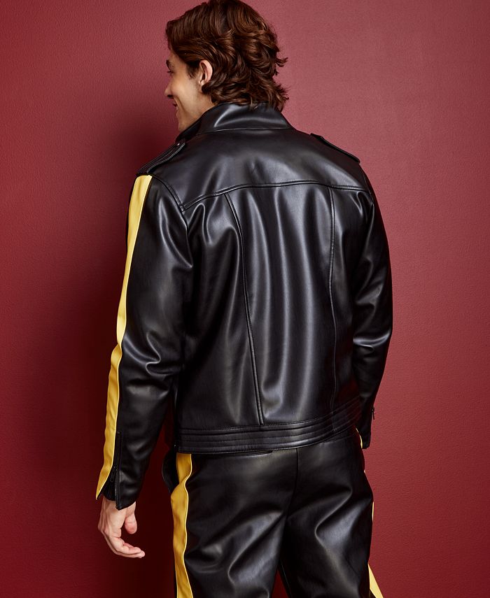 Royalty by Maluma Men's Fitted FauxLeather Biker Jacket, Created For