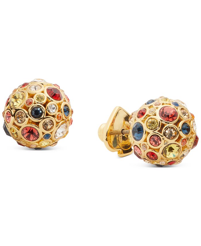 kate spade new york Gold-Tone Multicolor Pavé Sphere Stud Earrings & Reviews  - Earrings - Jewelry & Watches - Macy's