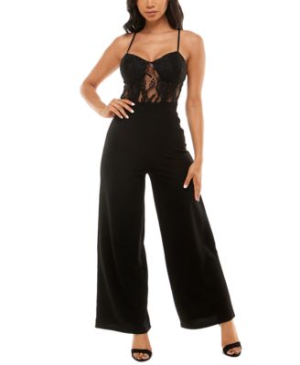 Jumpsuit with lace bodice deals