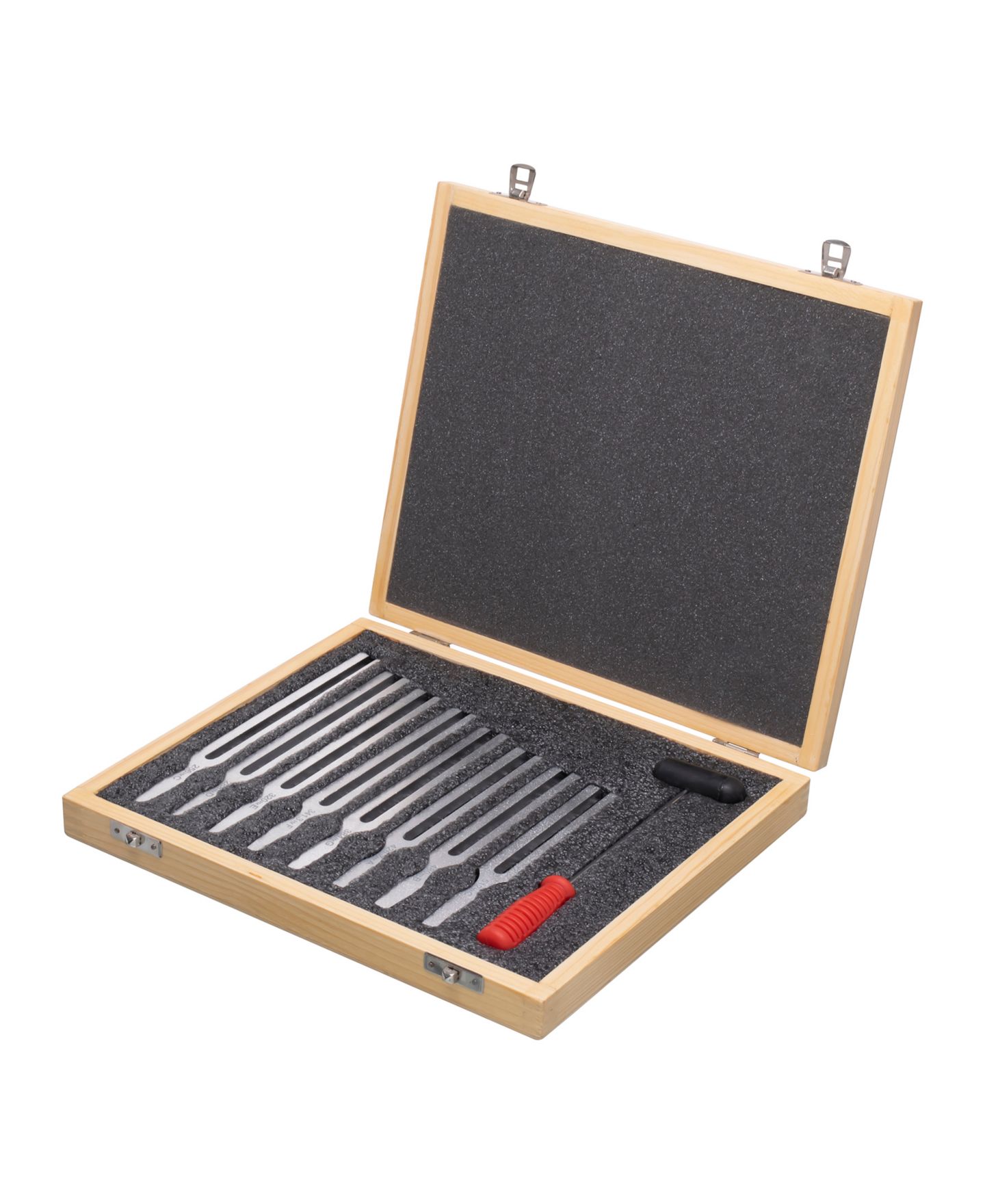 Детские игрушки Supertek Aluminum Tuning Forks with Hammer, 9-Piece Set, Ages 8+ — фото 3