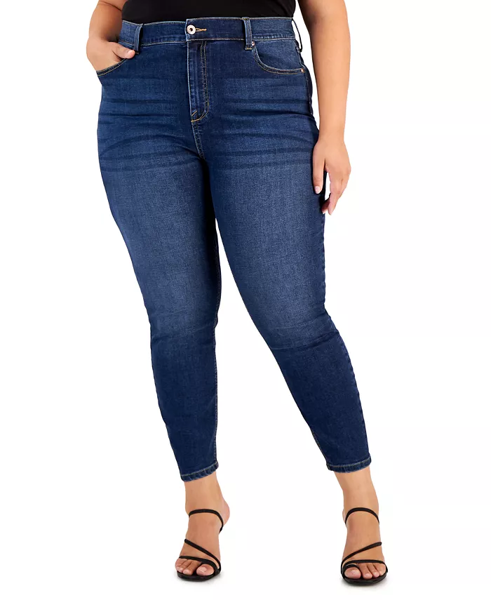 Trendy Plus Size High Rise Skinny Ankle Jeans