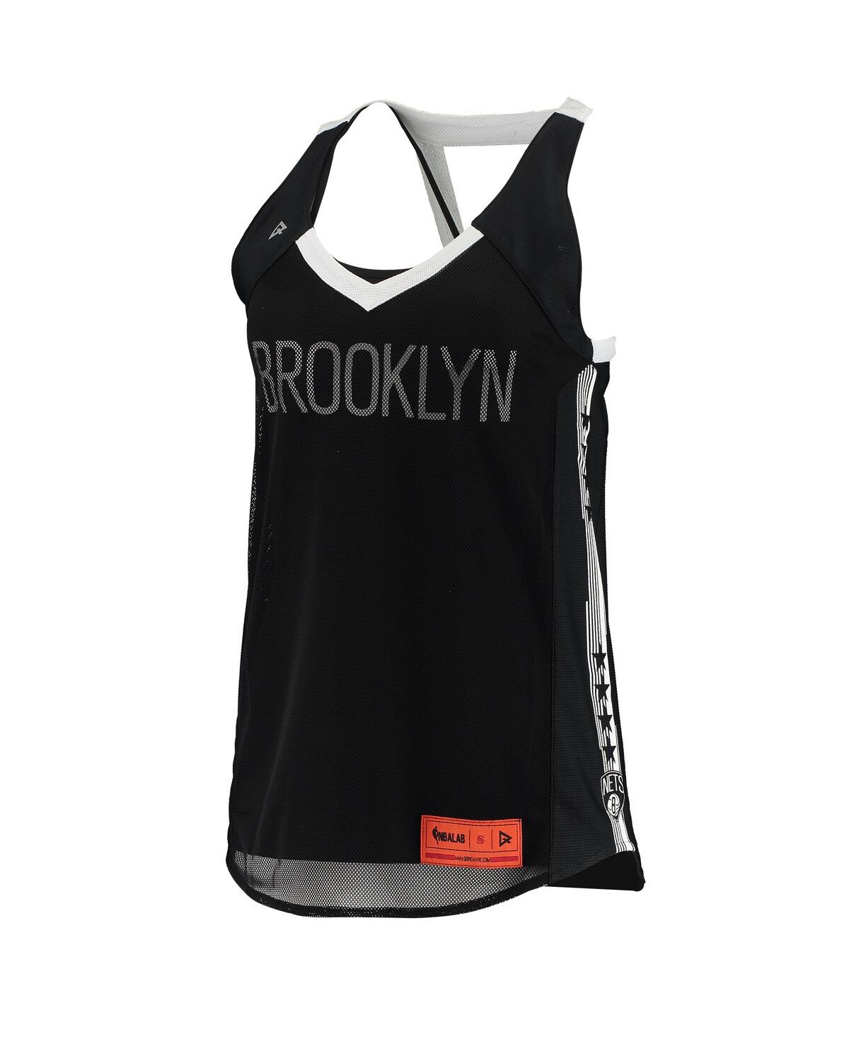 Shop Qore Women's  Black Brooklyn Nets Dual Team Tank Top
