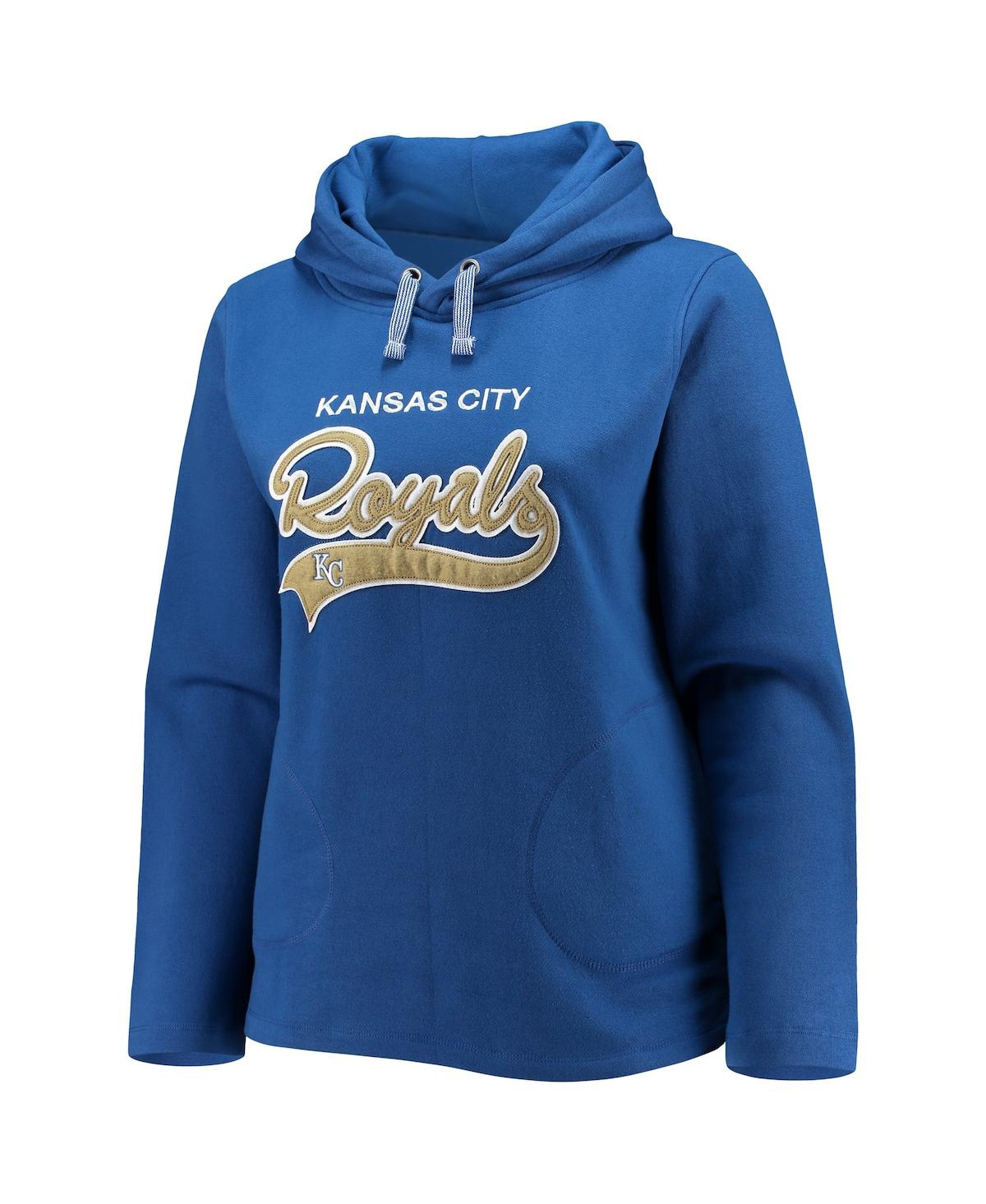 Soft As A Grape Royal Kansas City Royals Plus Size Side Split Pullover Hoodie In Royal