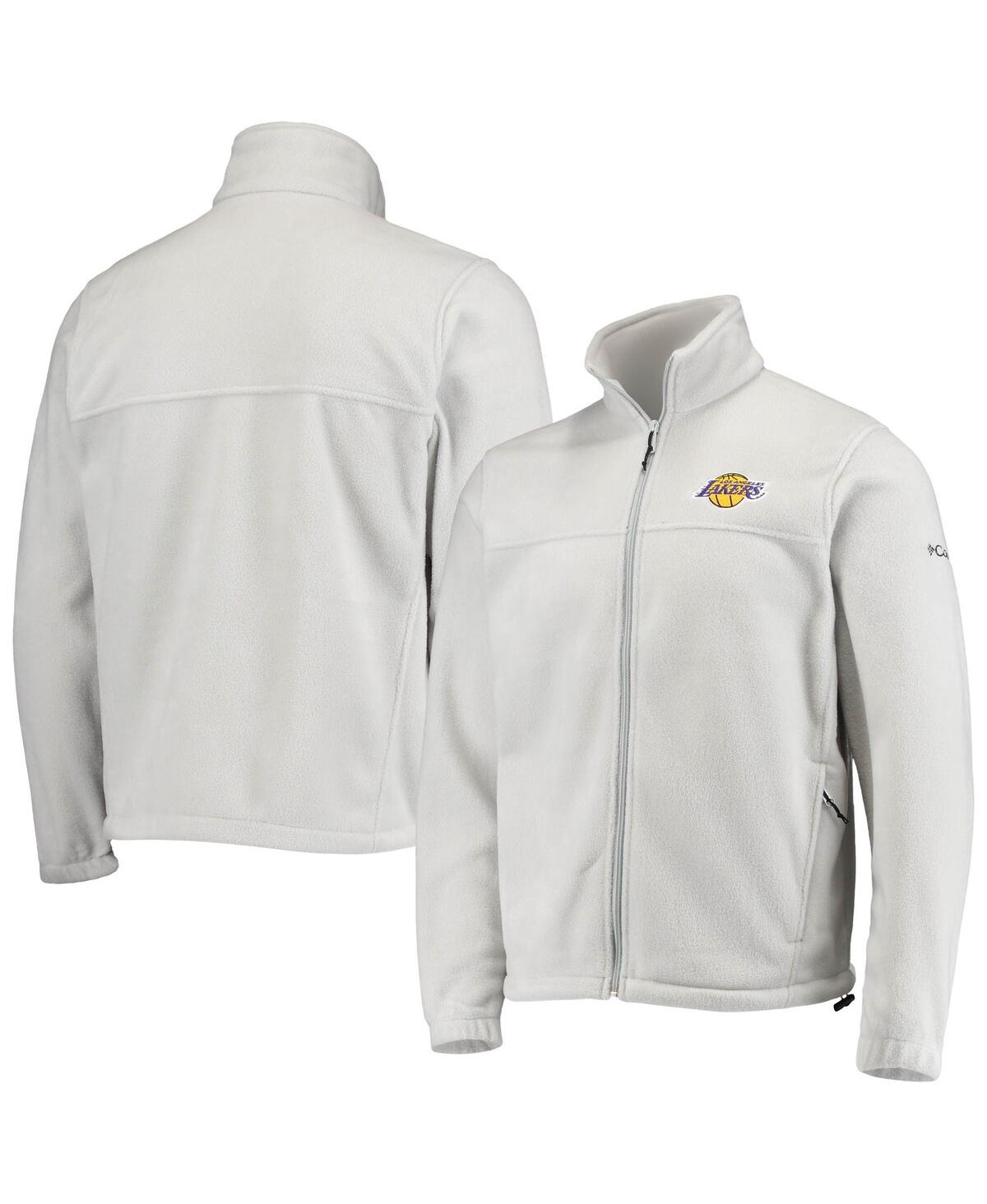 Shop Columbia Men's  Los Angeles Lakers Gray Flanker Full-zip Jacket