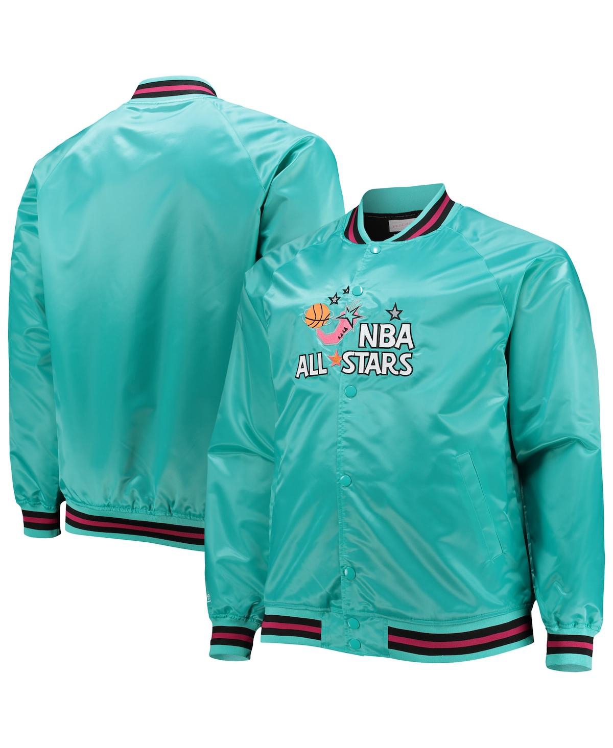 Mitchell & Ness Men's  Teal Big And Tall 1996 Nba All-star Game Hardwood Classics Satin Full-snap Jac In Teal