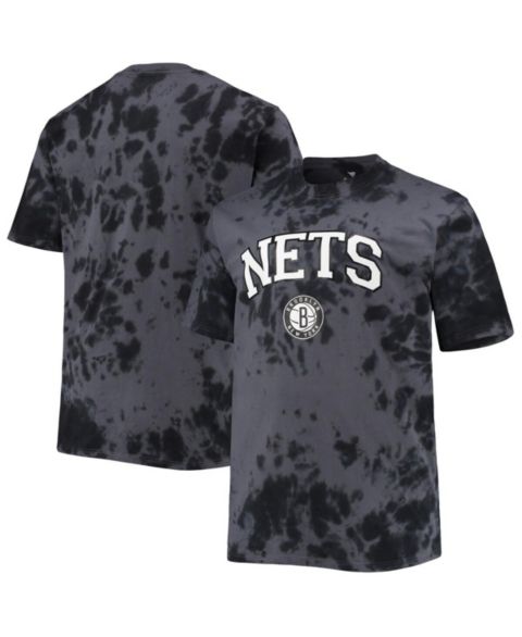 Мужская футболка Profile Black Brooklyn Nets Big and Tall Marble Dye Tonal Performance