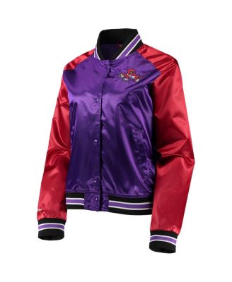 Women's Purple Toronto Raptors Hardwood Classics Raglan Satin Full-Snap Jacket