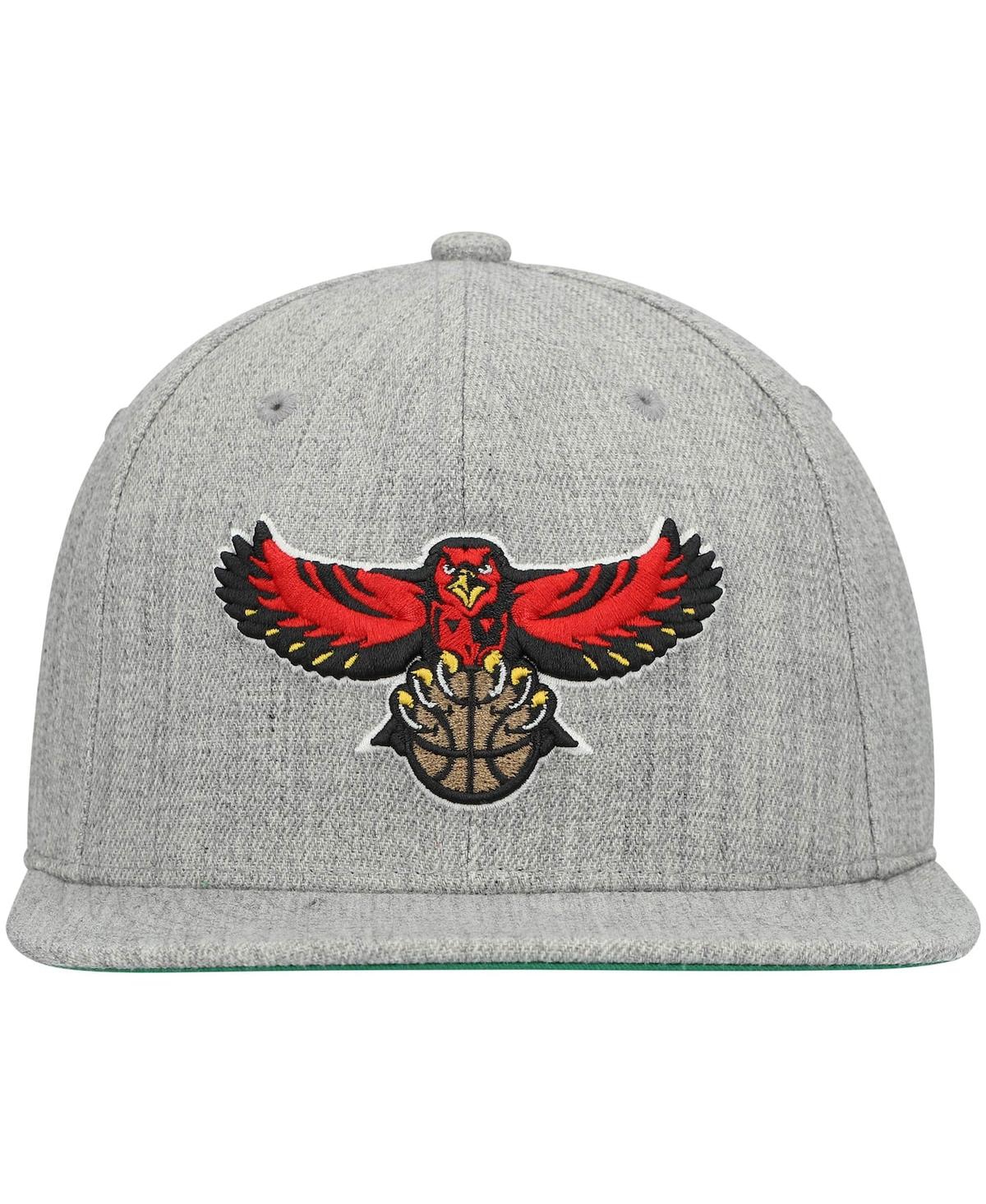 Shop Mitchell & Ness Men's  Heathered Gray Atlanta Hawks Hardwood Classics Team 2.0 Snapback Hat