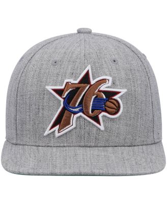 Men's Heathered Gray Philadelphia 76ers Hardwood Classics Team 2.0 Snapback Hat