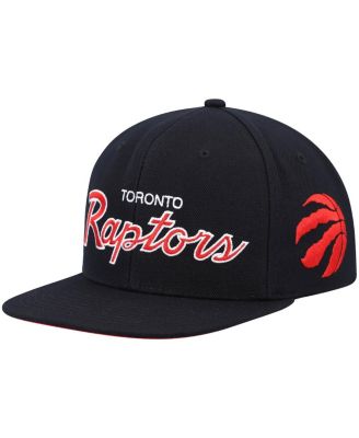 Men's Black Toronto Raptors Hardwood Classics Script 2.0 Snapback Hat
