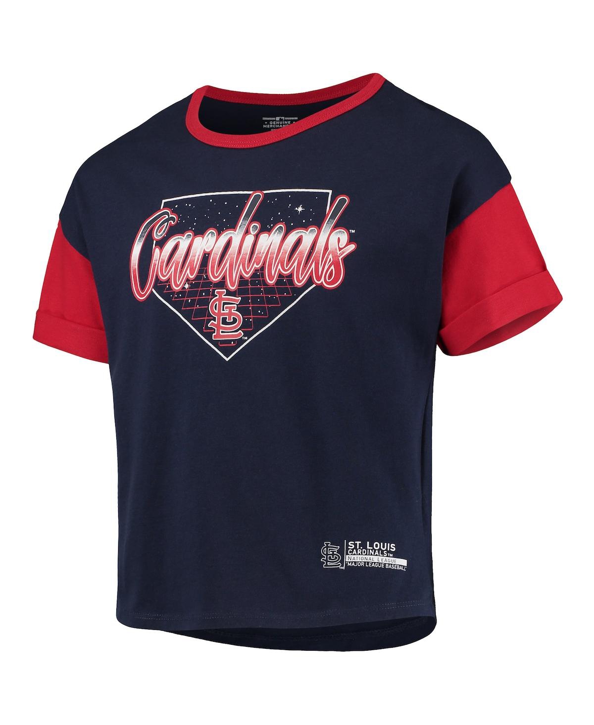 Shop Outerstuff Big Girls Navy St. Louis Cardinals Bleachers T-shirt