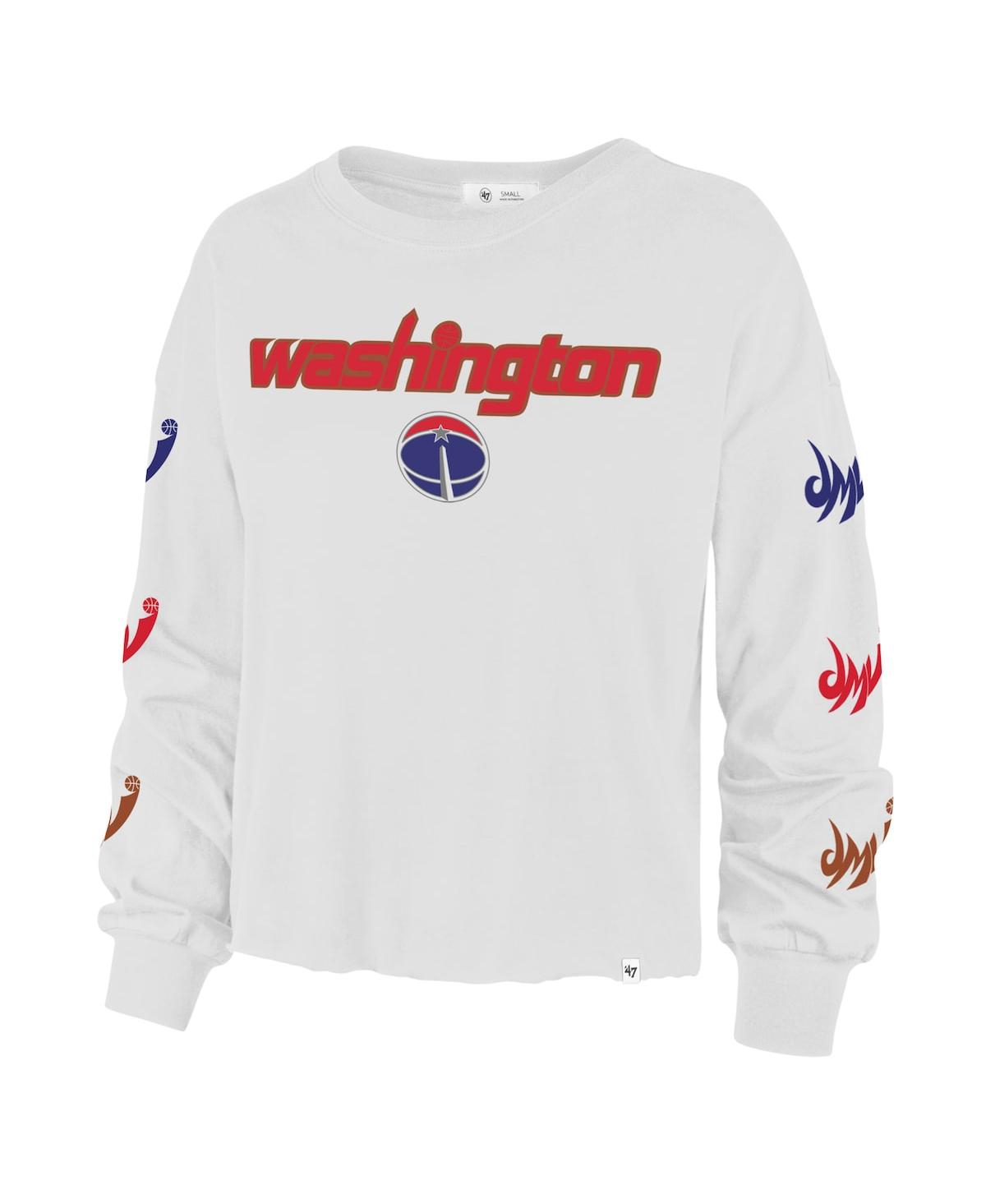 Shop 47 Brand Women's '47 White Washington Wizards 2021/22 City Edition Call Up Parkway Long Sleeve T-shirt