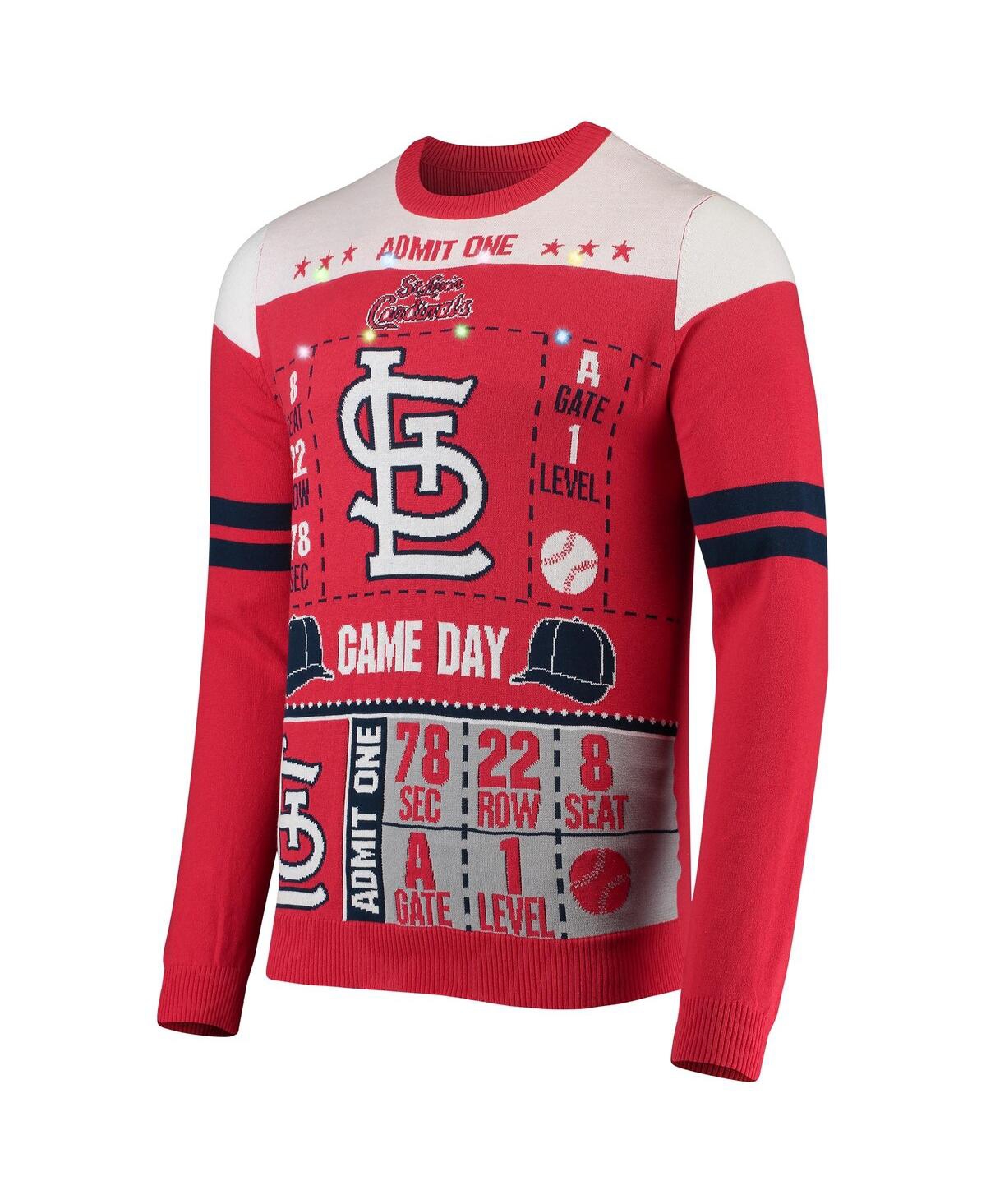 Shop Foco Men's  Red St. Louis Cardinals Ticket Light-up Ugly Sweater