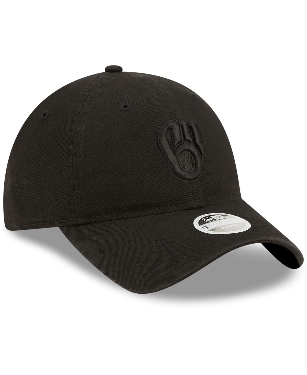 Shop New Era Women's  Milwaukee Brewers Black On Black Core Classic Ii 9twenty Adjustable Hat