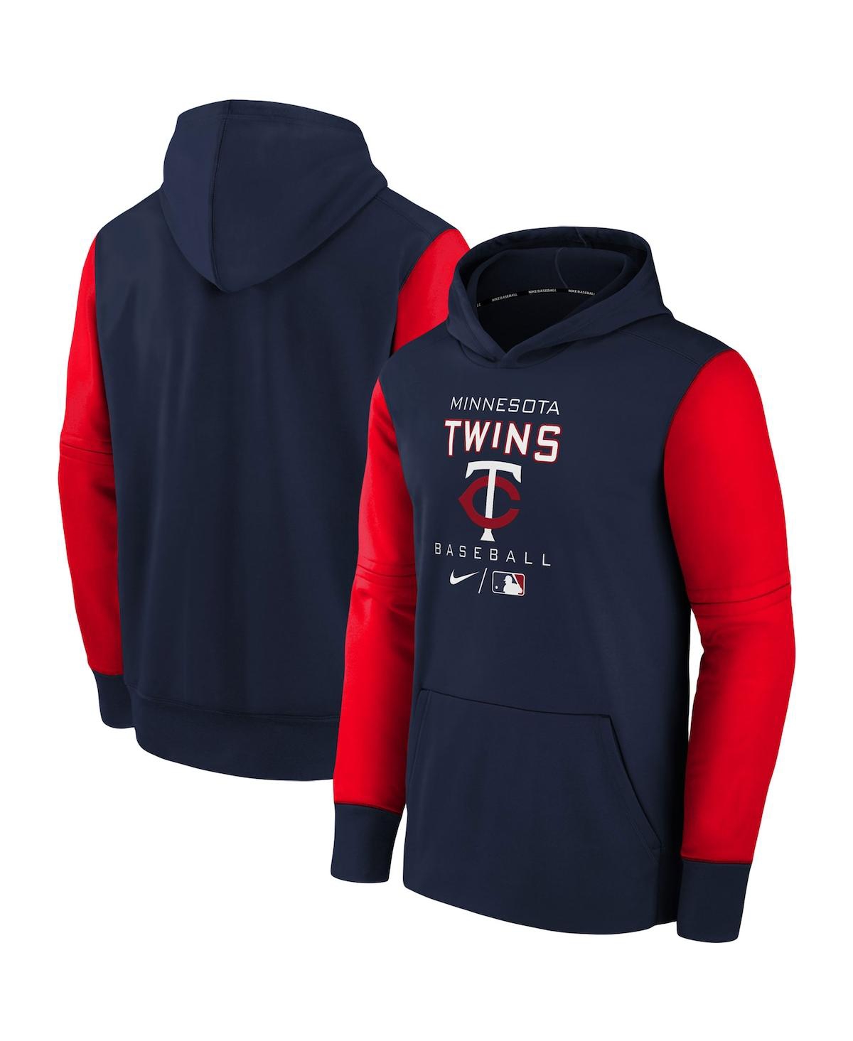 Youth Boys Nike Navy, Red Minnesota Twins Authentic Collection Performance Pullover Hoodie