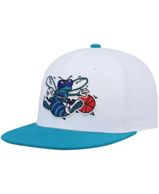 Men's White and Teal Charlotte Hornets Hardwood Classics Snapback Hat