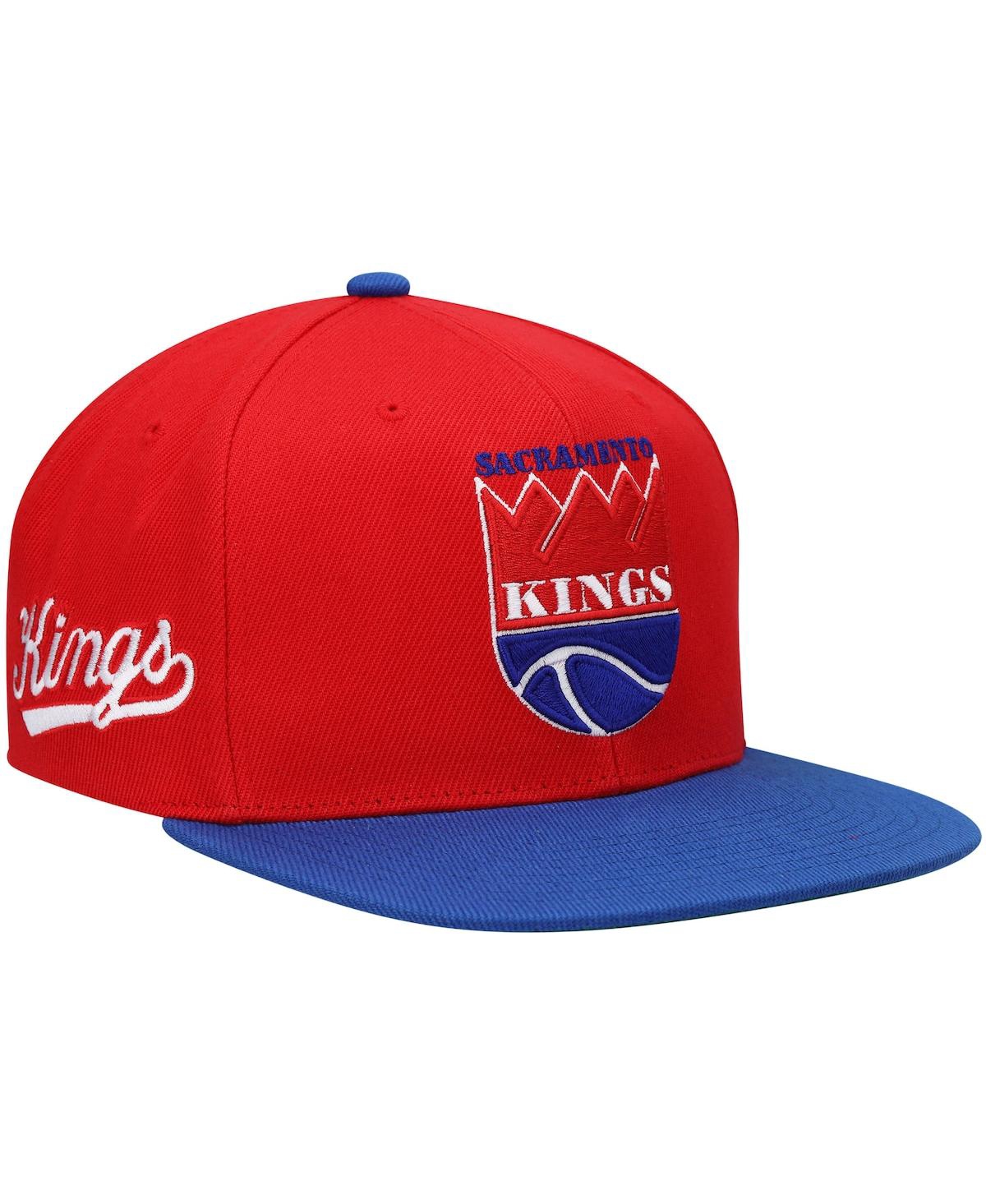 Mitchell & Ness Men's  Red And Royal Sacramento Kings Hardwood Classics Snapback Hat In Red,royal