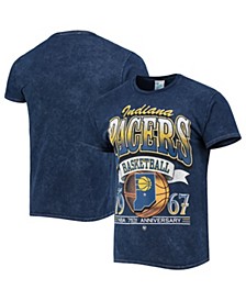 Men's '47 Navy Indiana Pacers 75Th Anniversary City Edition Mineral Wash Vintage-Look Tubular T-shirt