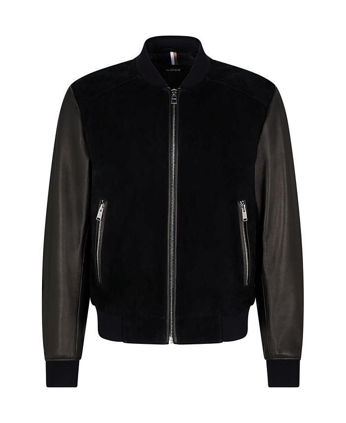 Hugo Boss Men's Leather Bomber Jacket Macy's
