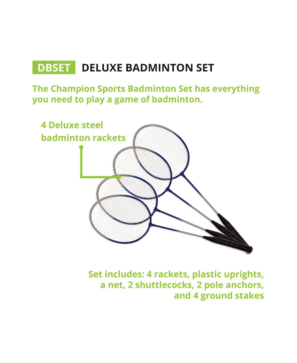 Shop Champion Sports Deluxe Badminton Set, 14 Piece In Multi
