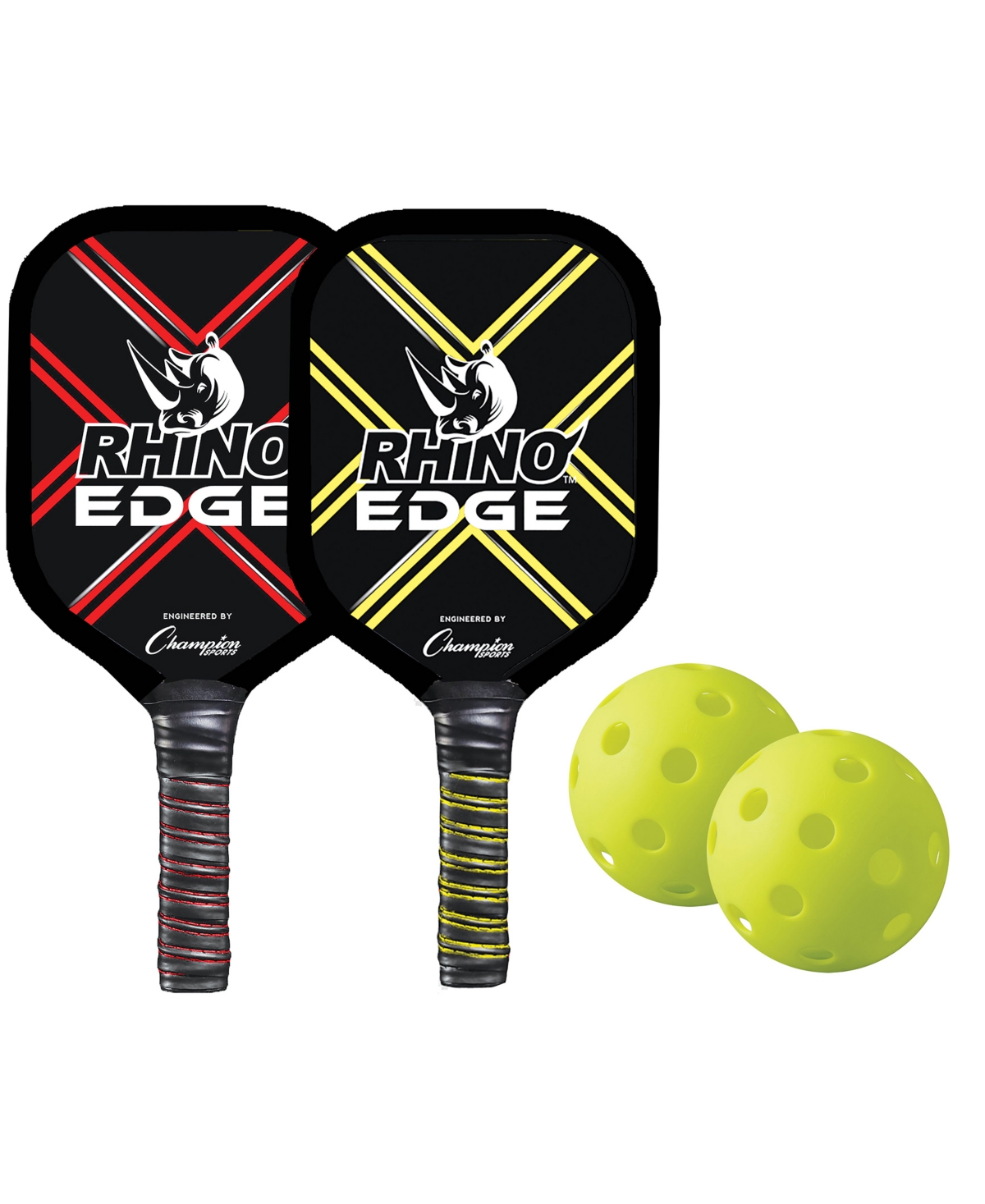 Champion Sports Rhino Pickle Ball Edge 2 Player Set, 4 Piece In Black,blue