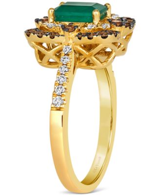 Emerald (3/4 ct. t.w.) & Diamond (1/2 ct. t.w.) Ring in 14k Gold