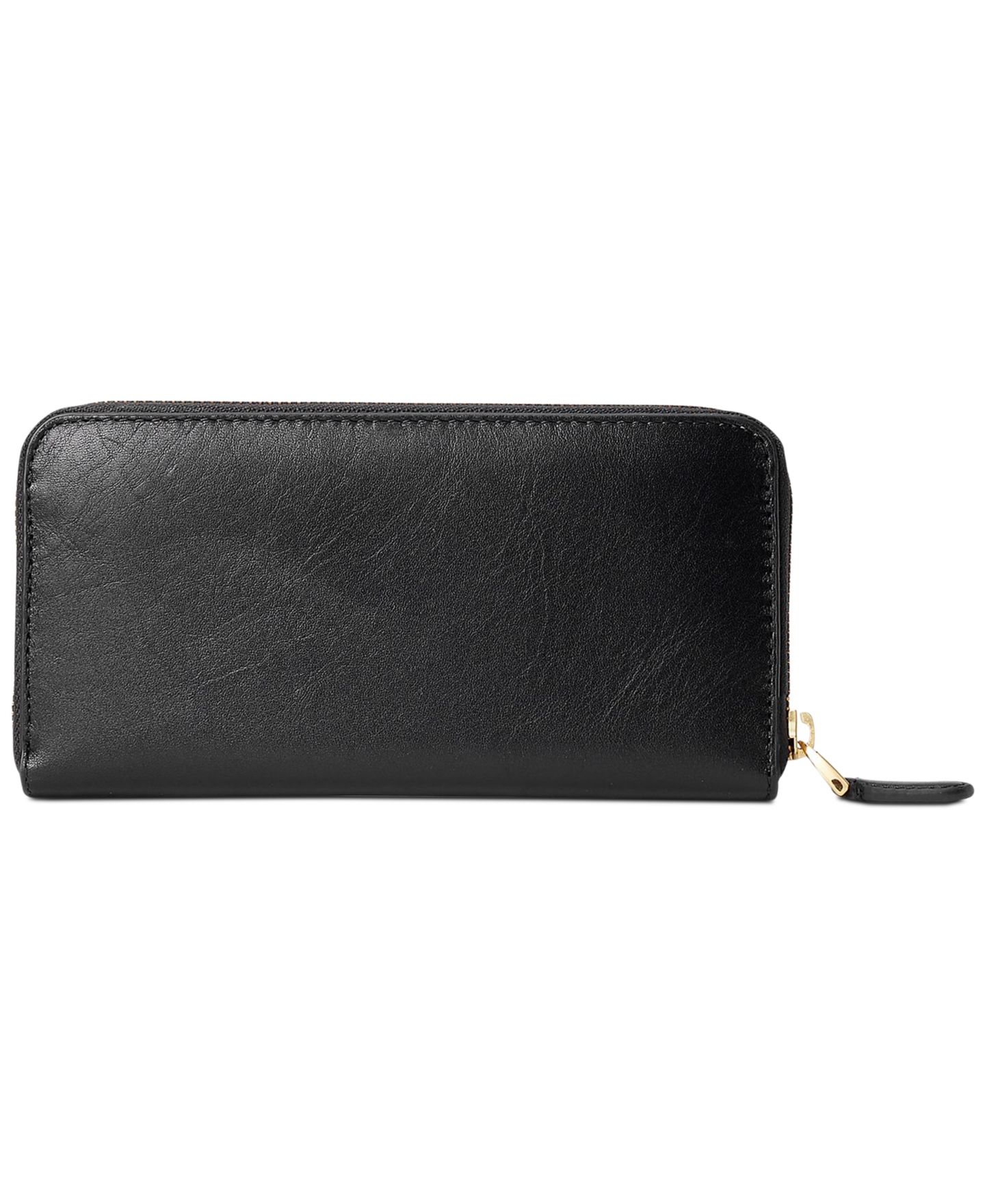 Женский кошелёк Lauren Ralph Lauren Full-Grain Leather Large Zip Continental Wallet, цвет: Чёрный — фото 2
