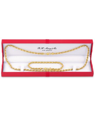 2-Pc. Set 22 Rope Link Chain Necklace & Matching Bracelet, Created for Macy's