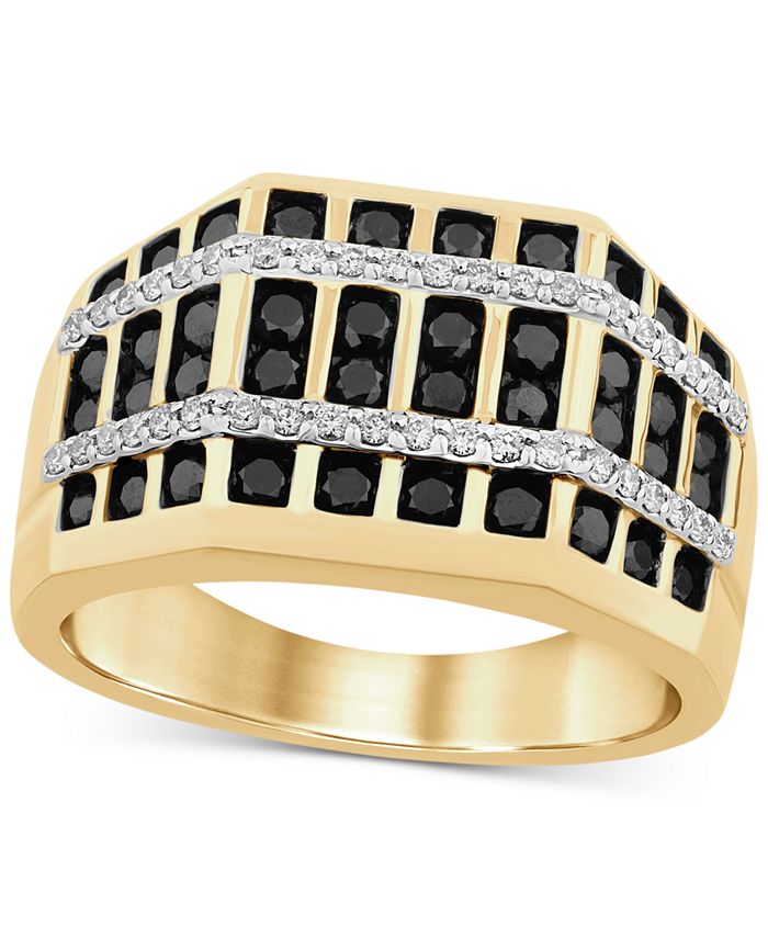 Macy s Men s Black Diamond 1 1 10 ct. t.w. White Diamond 1 4