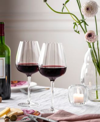 Rose Garden Red Wine Glasses, Set of 4