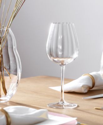 Rose Garden White Wine Glasses, Set of 4