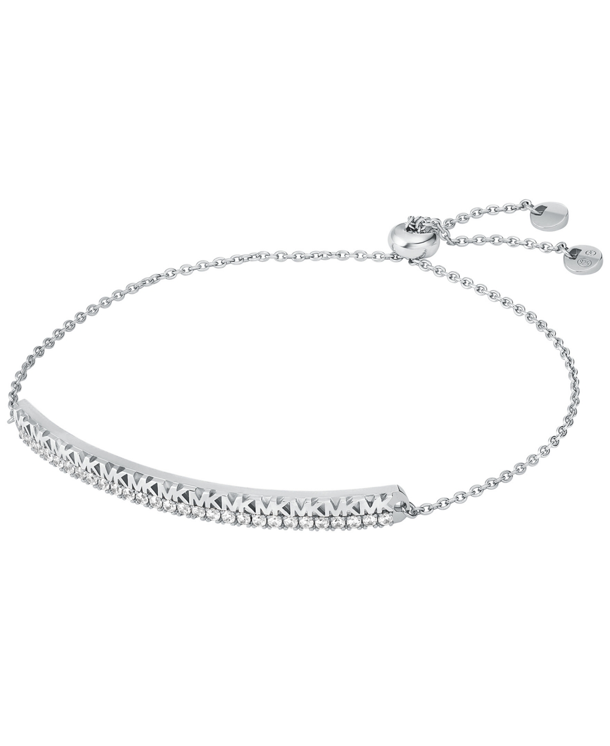 Michael Kors Sterling Silver Monogram Bar Slider Bracelet