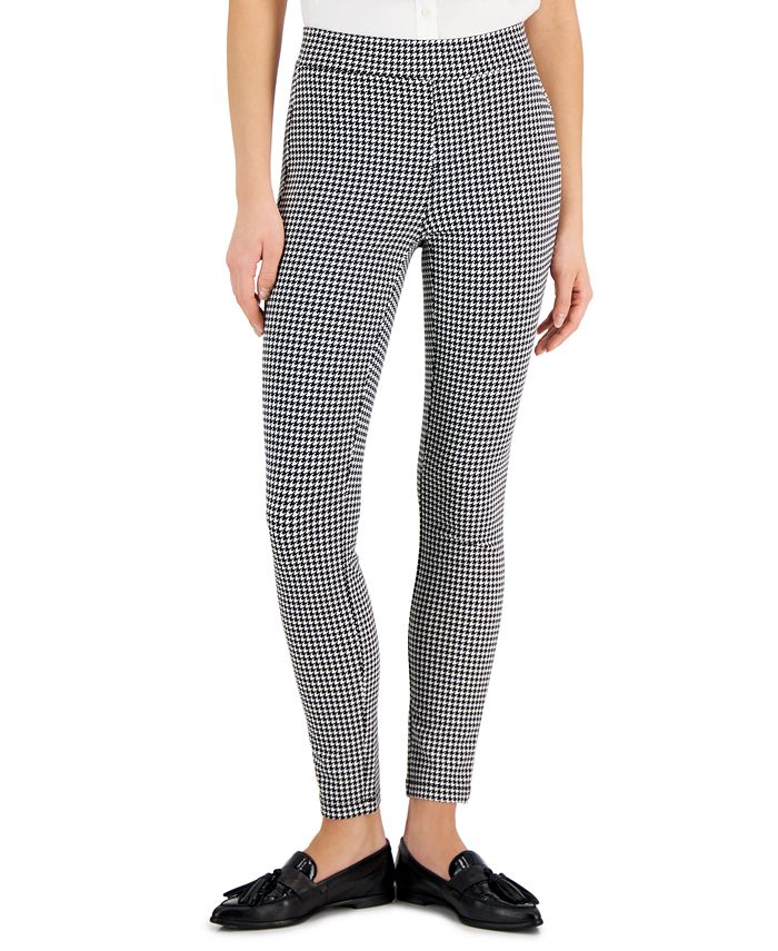 Vince Camuto Women's Houndstooth-Print Pull-On Leggings - Macy's